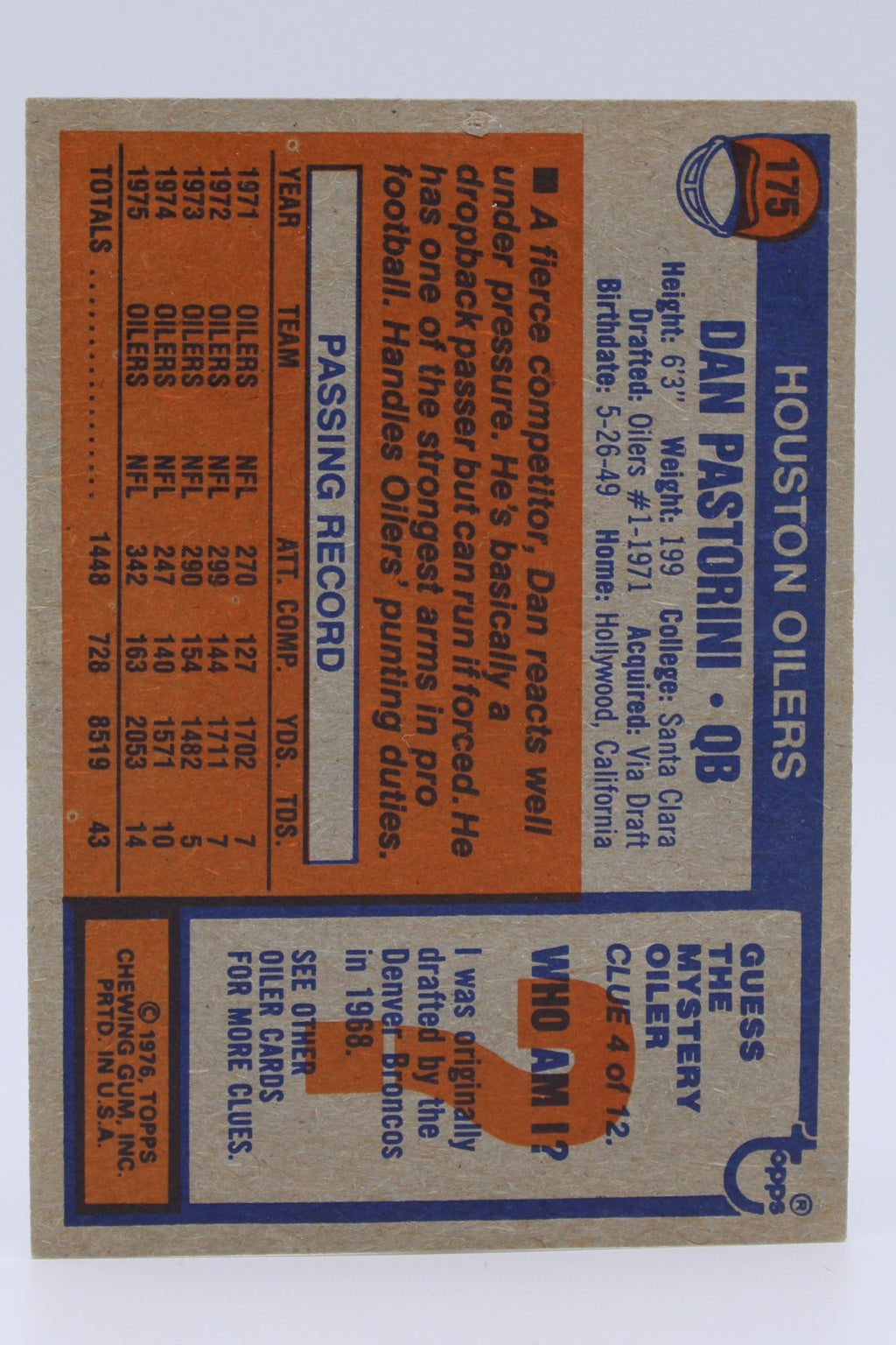 Pastorini Dan 175