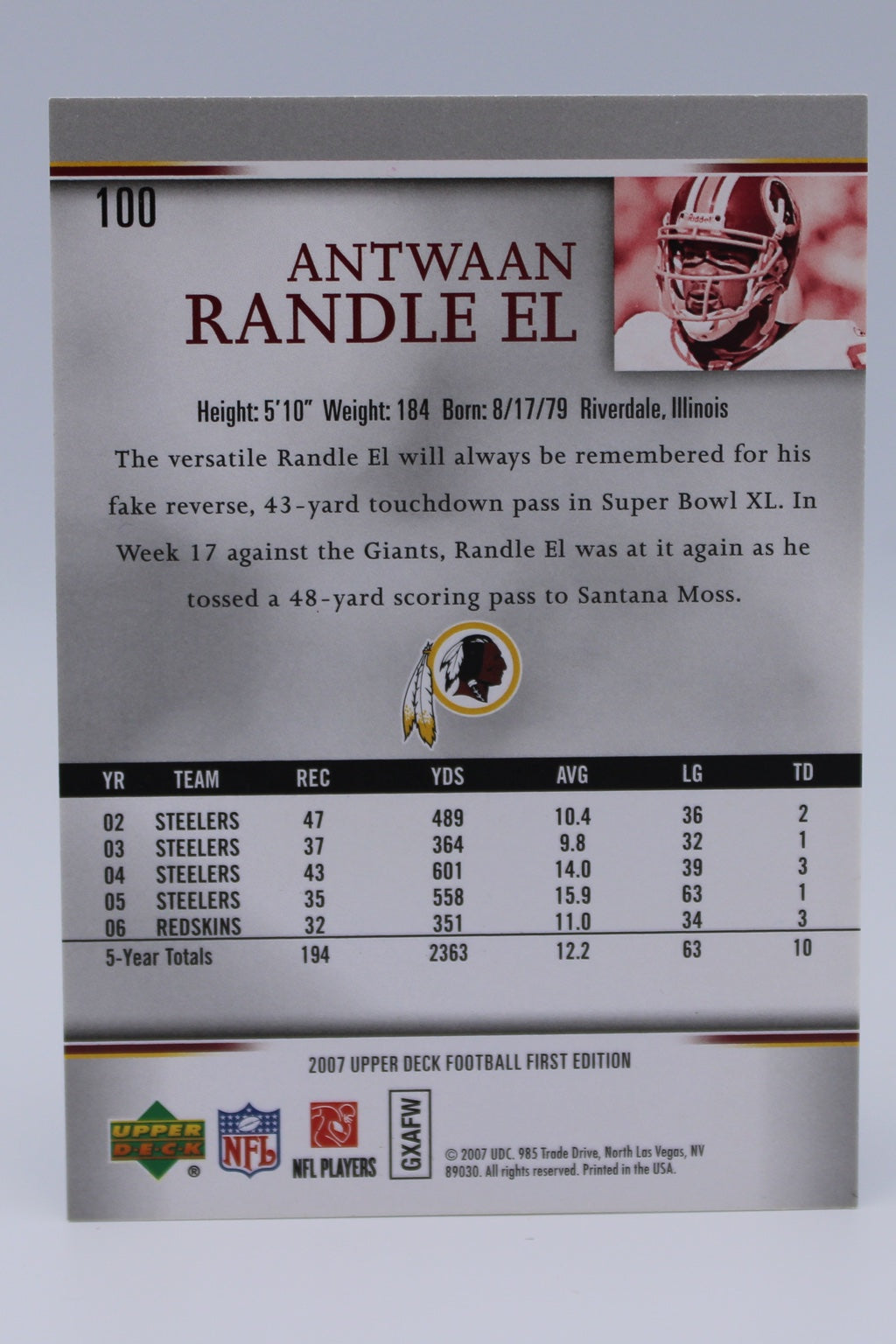 Randle El Antwaan 100