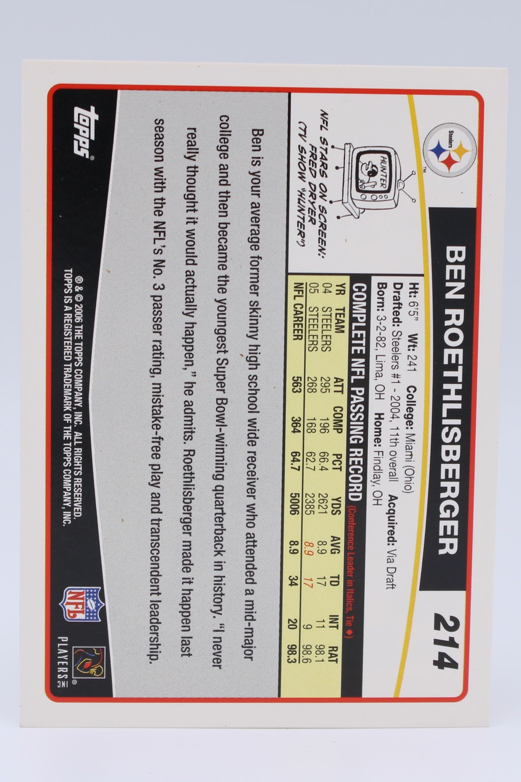 Roethlisberger Ben 214