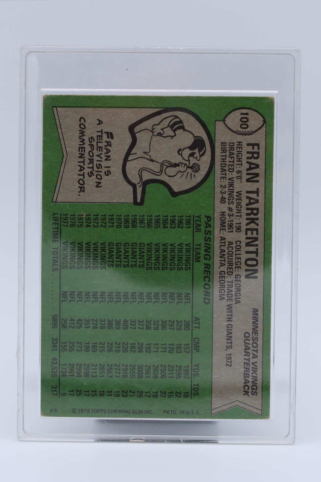 Tarkenton Fran 100