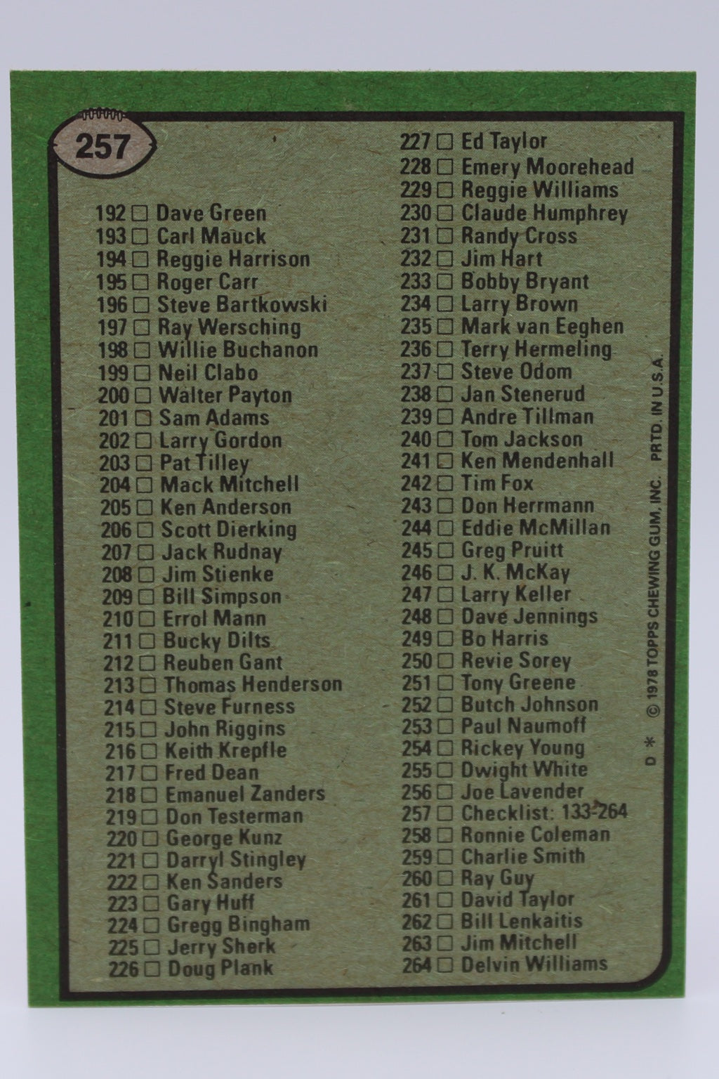 Topps Checklist 257